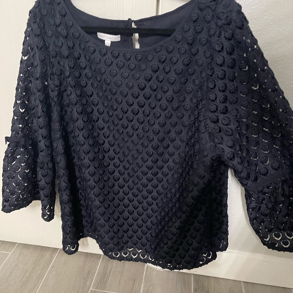 Talbots Dark Blue Lace Top